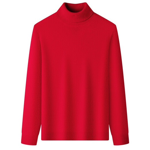 Wirpta high-end brand young men's sweater autumn and winter new fashion casual high collar solid color brushed loose long-sleeved knitted apricot (ready in stock) M 165 (suitable for 90-110 Jin Jin equals 0.5 kg)