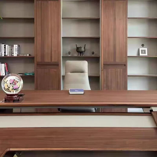 Suyu New Chinese Style Desk Solid Wood Boss Desk Simple Modern Chairman Executive Desk Walnut President Desk Computer Desk Customized Size and Color Please Contact Customer Service
