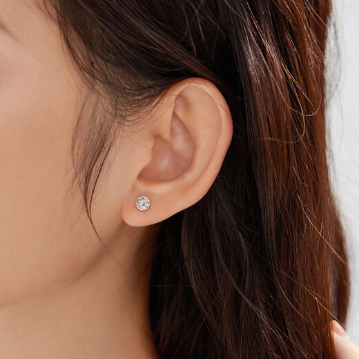 Lukfook Jewelry Platinum Earrings Starburst Platinum 950 Geometric Earrings Gift Price L25P0001DS Approximately 1.53 grams