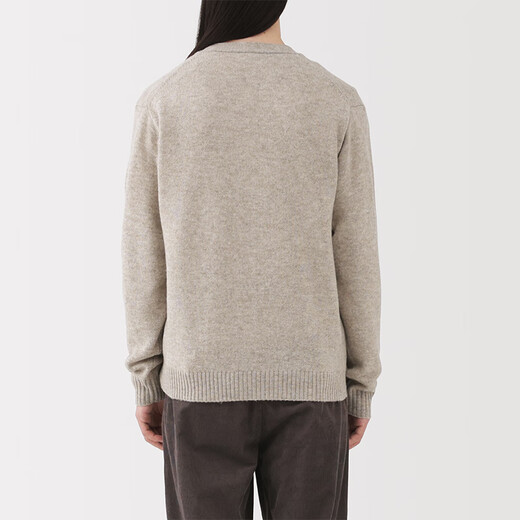 MUJI men's wool washable high-gauge V-neck cardigan men's knitted sweater autumn and winter 25 years AA0PHA5A oatmeal color L (175/100A)