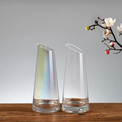 Yusenyi Creative Slanted Mouth Flask Large Red Wine and Foreign Wine Decanter Home Liquor Splitter Large Capacity Glass Flask Slanted Mouth Flask Transparent 340ml 340ml Slanted Mouth Flask Transparent 340ml