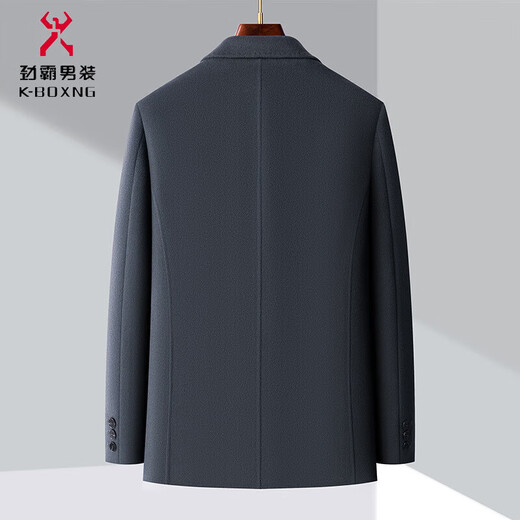 KBXNG high-end men's double-sided wool suit middle-aged dad business casual thick single suit winter woolen suit Y2306 black M 170/48
