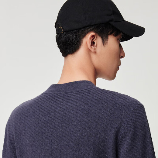 Jiumuwang Shopping Mall Same Style Men's Wool Sweater Men's 25 Spring and Winter New Warm Cashmere Exquisite Versatile Sweater Top JX Slim Version + Lotus Purple Blue + CK15V61512 S 165/88A(46)