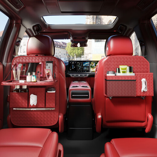 Car seat back storage bag car storage hanging bag car storage artifact back chair car long style + short style dark night black