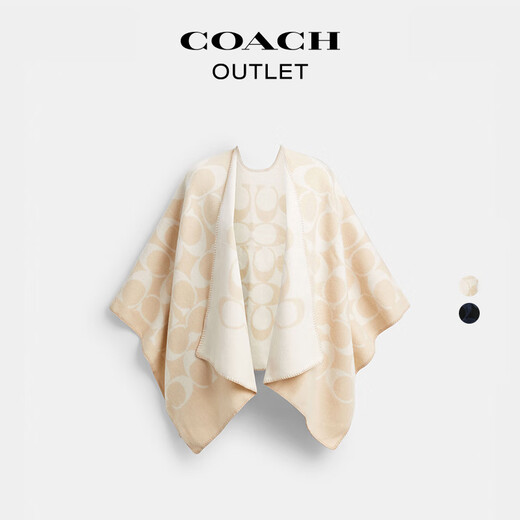 COACH Gift Ole Women's Extra Long Classic Logo Cape Chalk White