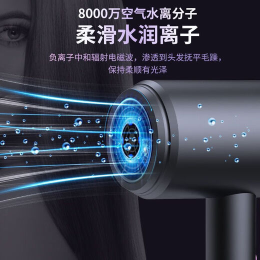 Xiaomi Ecological Chain Series Hair Dryer High Power No Harm Hair Salon Hair Dryer Negative Ion Hammer Hair Dryer Student Home Hair Dryer Hot and Cold Wind Electric Hair Dryer Space Gray 1800W Wind Power Upgrade + Double Layer Insulation