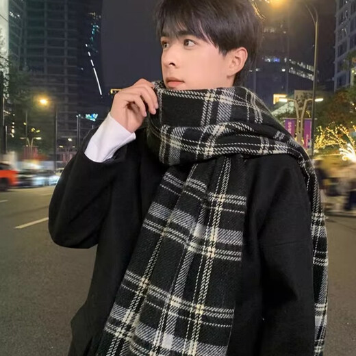 Woodpecker (TUCANO) scarf men's trendy personality trendy brand plaid versatile winter student winter temperament boys winter college style Oreo milk college style versatile
