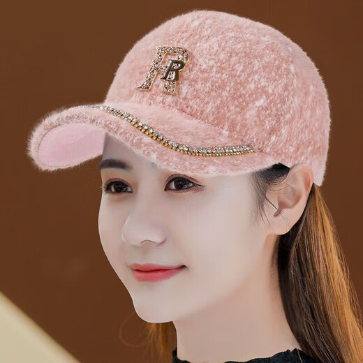 巴哈兔子帽子女士秋冬季棒球帽女洋气减龄鸭舌帽女冬天减龄保暖 黑色
