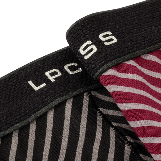LPCSS Men's Striped Thong Modal Sexy Underwear Fashion Back Piece Ice Silk Mesh Men's T-Pants High-Looking Black + Burgundy L_100-120Jin Jin is equal to 0.5kg