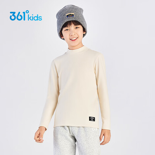 361 Children's bottoming long-sleeved 2025 winter men's and women's medium and large children's velvet warm long-sleeved sweater Pear 150