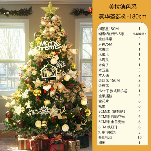 Duomeiyi Christmas Tree Package Christmas Decorations Home Shopping Mall Hotel Atmosphere Layout Luxurious Encrypted 1.8 Meter Christmas Tree