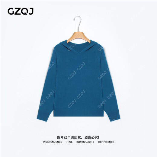 
GZQJ [Cloud Fur Warm Domain] Wool Hooded Sweater Women's Autumn and Winter Sweater Women's 2025 Autumn New Style 708 Blue M 38 Recommended 110-120Jin [Jin equals 0.5 kg]