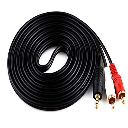 3.5mm one-to-two audio cable 3.5mm dual audio cable 2RCA double-head plug power amplifier computer speaker cable conversion line high-fidelity and cost-effective one-to-two 1.2 meters