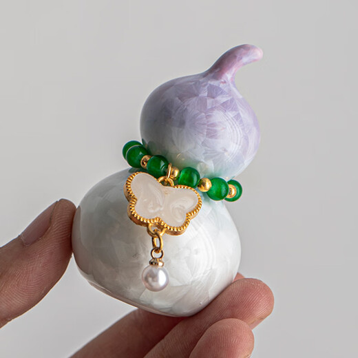 Shangfu Crystal Glaze Ceramic Colorful Gourd Tea Pet Ornaments Home Decorations Creative Personalized Tea Ceremony Accessories Decoration TBSF Crystal Glaze Gradient Small Gourd-Sapphire Blue No Specifications