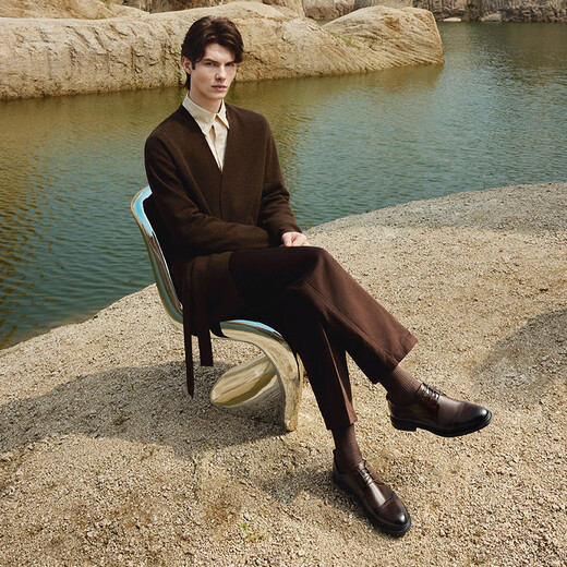 Belle Commuting Business Leather Shoes Men's Summer Genuine Leather Wedding Banquet Workplace Formal Shoes Black (Second Batch) 42