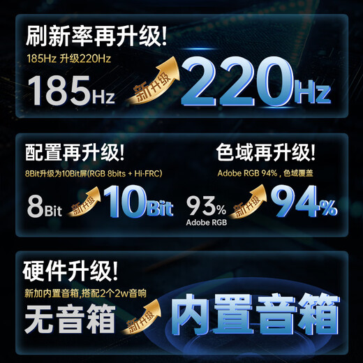 KTC 27-inch 2K 220Hz rotating lift built-in speaker FastIPS display HDR400 hardware eye protection Delta computer monitor H27T22S-3 Pro