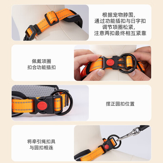 Dog collar neck set dog leash collar size medium dog walking rope leash pet dog collar blue collar XS neck circumference 28-30cm recommended 3-15Jin Jin equals 0.5 kg