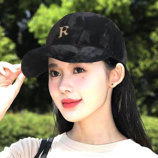 JINGJINGYI autumn and winter warm baseball cap for women, fashionable and versatile cold-proof hat, high-end internet celebrity face-showing small duck cap, brown, one size fits all, other