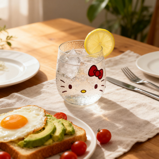 Kitty glass water cup cute milk cup cinnamon dog glass cup female high-looking Sanrio cute water cup KT cat