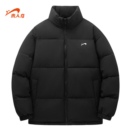 Guirenniao Winter Warm Down Down Jacket to Keep Out the Cold, Temperature Locking, Heat Storage and Windproof Cotton Jacket, School Style Couple Style, Black L