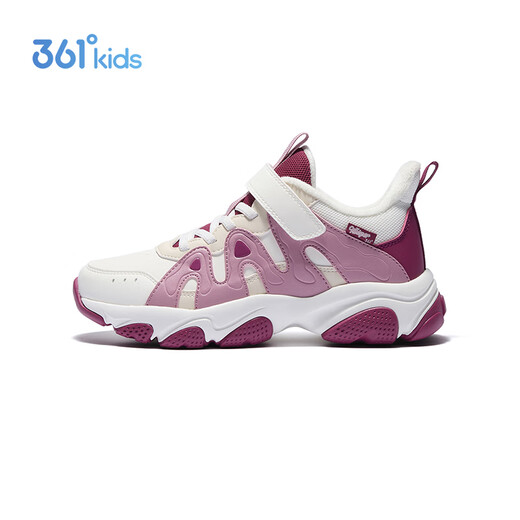 361 Children's Cotton Shoes 2025 Winter Women's Large Leather and Velvet Warm Cushioning and Wear-Resistant Sports Shoes White 36