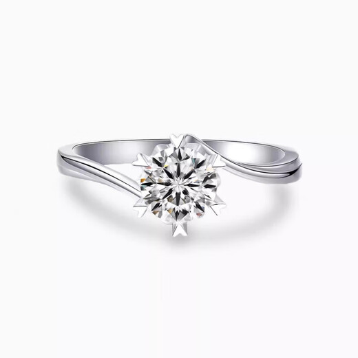 I Do platinum PT950 diamond ring Snowflake twist arm 1 carat cultivated diamond proposal engagement diamond ring gift for girlfriend Snowflake twist arm 1 carat diamond size 13