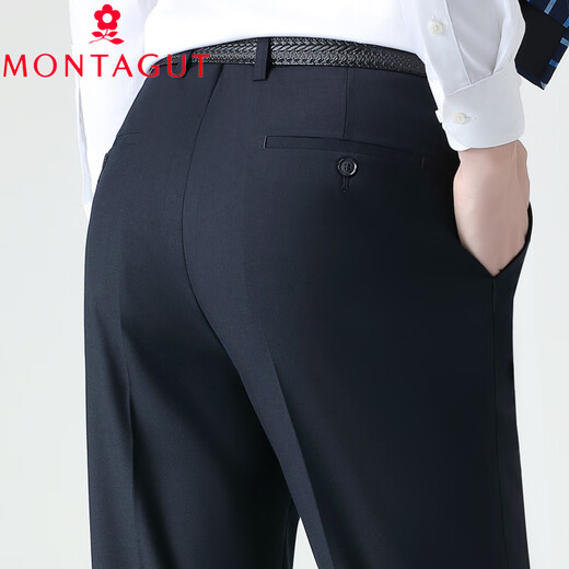 MONTAGUT Men's Pants 2025 Autumn and Winter Thick Wool Pants Middle-aged and Elderly Casual Loose Large Size High-waisted Dad Pants Black 29 2 feet 2 Waist