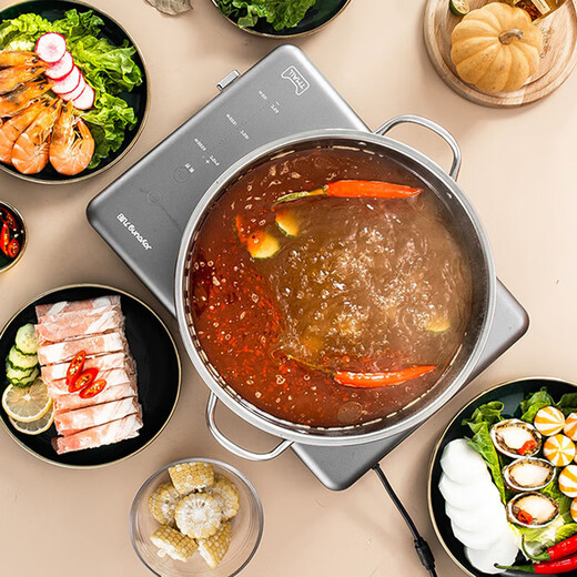 Special hot pot pot, clear soup pot, porridge and stew pot, gas stove, induction cooker, stainless steel hot pot basin, double-ear fat sheep pot, thickened with transparent lid, suitable for 6-8 people, 36cm 36cm