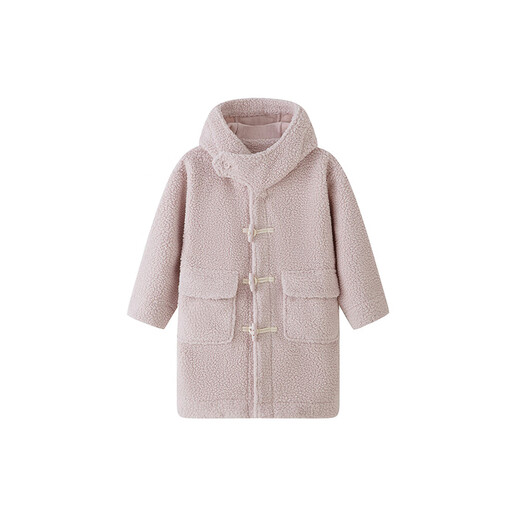 MUJI Children's Washable Fleece Horn Button Jacket Children's Boys and Girls Polar Fleece Coat 25 Winter CB31CC5A Pink 130/64A