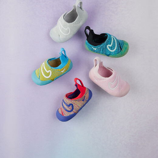 Nike infant and child easy-to-put-on and take-off sports shoes with Velcro for winter for boys and girls NIKE SWOOSH 1 FB3244 100 sail white/game sapphire blue/charming red/bright sulfur yellow 22