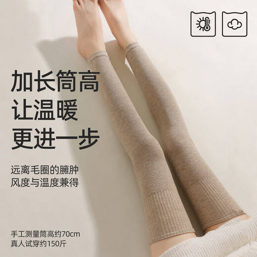 Leg Covers Autumn and Winter Lamb Wool Knee Socks Warm Extra Long Over-the-Knee Socks Cover Women's Non-Slip Thigh Socks Knee Socks Warm Lambswool_High Elasticity Anti-Slip_Pack Black 1 Pair