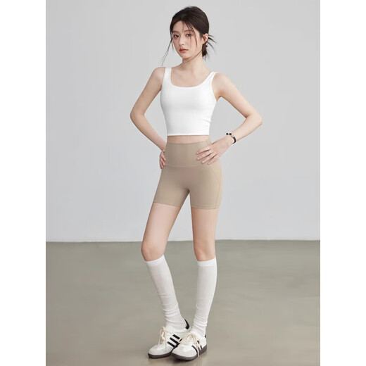 Youyou Yoga Shorts High Waist Hip Raising Running Sports Cycling Pilates Fitness Pants J24302XY1T Navy Blue L