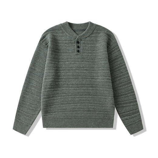 MR.25 Sweater Men's 2025 Autumn and Winter New Warm Pullover Bottoming Sweater High-end Henley Collar Lazy Style Jacket Floral Brown M