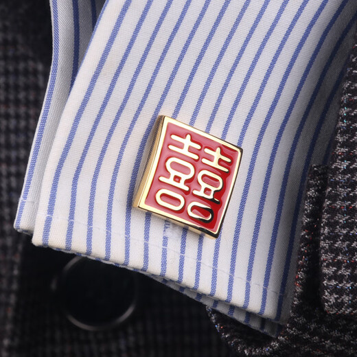 Lieshang gold clear ink blue crystal cufflinks men's French shirt cufflinks cufflinks men's formal French shirt cufflinks gold clear ink blue crystal cufflinks