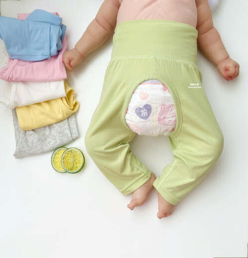 小红书爆款婴儿无骨开裆长裤男女宝宝夏季薄款莫代尔高腰护肚230 白色莫代尔护肚开档长裤 cm 59