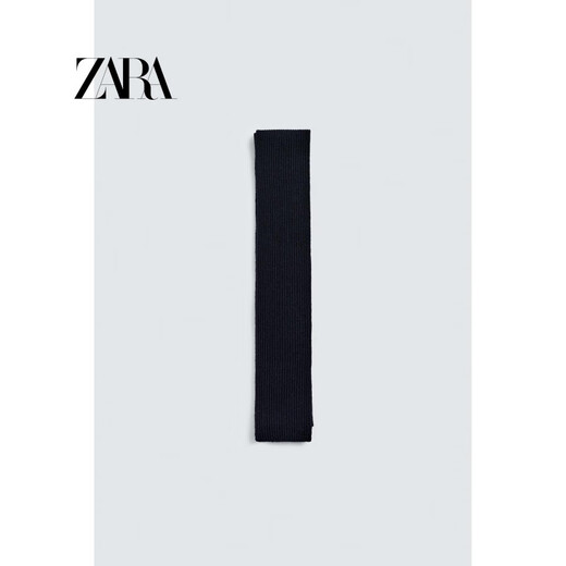 ZARA official flagship 2025 winter men's blended narrow scarf 1942519 422 deep sea blue M (M)