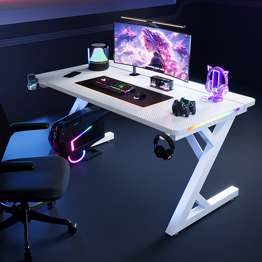 Yuekedi S3 gaming table desktop computer table solid wood home desk thickened carbon fiber can be equipped with robotic arm table S3 black carbon fiber legless lamp 120*73*75cm thickened two-segment board