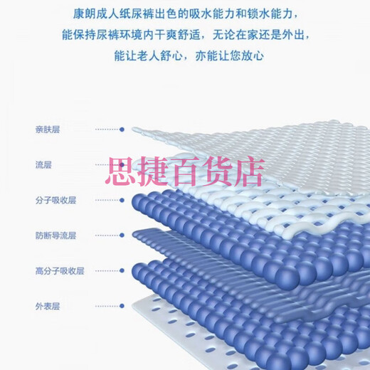 Kanglang adult diapers, elderly diapers, adult unisex sports care diapers for the elderly, 6 pack, large size L (9 pieces)