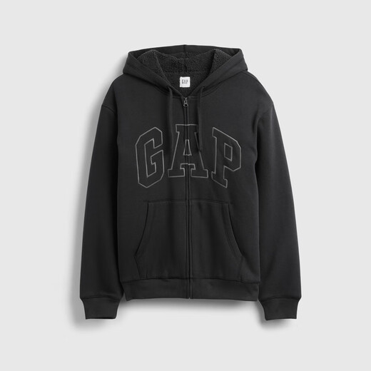 GAP men's and women's autumn LOGO imitation sherpa loose hoodie sweatshirt US version 789781