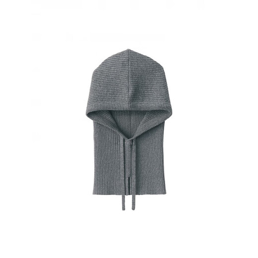MUJI relieves itchy neck merino wool balaclava wool hat gray 5A