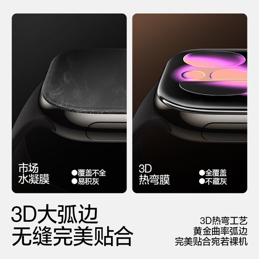 Primera película templada doblada en caliente en 3D de Flash Magic Industry | Lanzamiento del nuevo producto S11 adecuado para s11 película para reloj s10 película protectora apple watch s10 película protectora s9/8/7 película templada doblada en caliente 3D de una pieza S11/S10-46MM