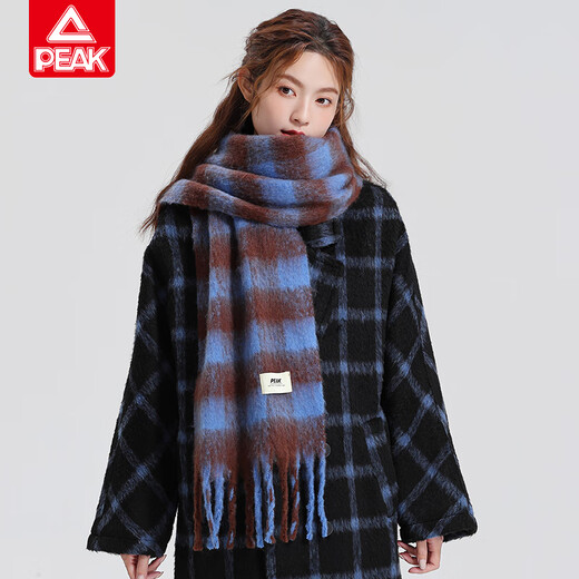 Peak winter large scarf warm and thickened Korean version versatile ins shawl plush scarf black