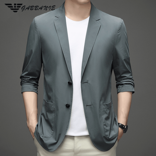 FALAMONE Armani Casual Suit Men's Spring and Autumn Thin Casual Men's Single Jacket Suit Light Green M 170