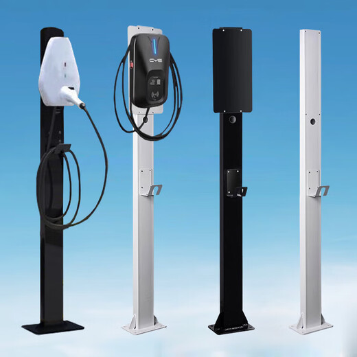 Tanbeiman New Energy Electric Vehicle Charging Pile Column Bracket Thickened Universal Outdoor BYD Ideal Xpeng Weilai Tesla Parking Lot Charging Fixture 1.5 Meter Black Column + Backplate + Hook
