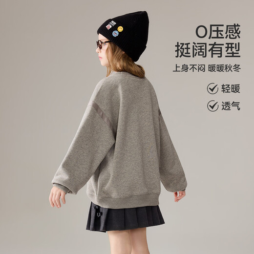 ASK JUNIOR children's sweatshirt 25 winter medium and large children's round neck pullover for boys and girls plus velvet warm all-in-one velvet sportswear