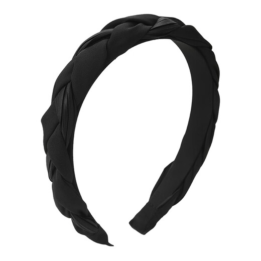 Zuoou headband for women, high-end, fashionable, high-ceiling hairpin, black braided hairpin, satin wide-brimmed hair hole headdress, black braided hairband