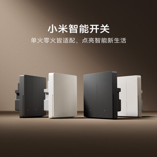 小米智能开关（双开）接入米家 单火零火兼容 超长寿命 开关面板