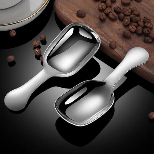 Xiangmanchu 304 stainless steel thickened tea spoon teaspoon scoop tea short handle coffee spoon household small spoon dessert spoon bright tea spoon 4 pieces
