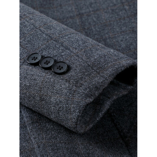 MONTAGUT double-sided cashmere coat for middle-aged and elderly men, stand-up collar, short autumn and winter new wool woolen daddy coat, black 2XL 185/100A