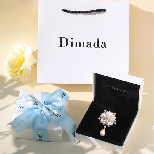 SNQP golden cherry blossom brooch corsage brooch women's accessories Korean style simple white gift box